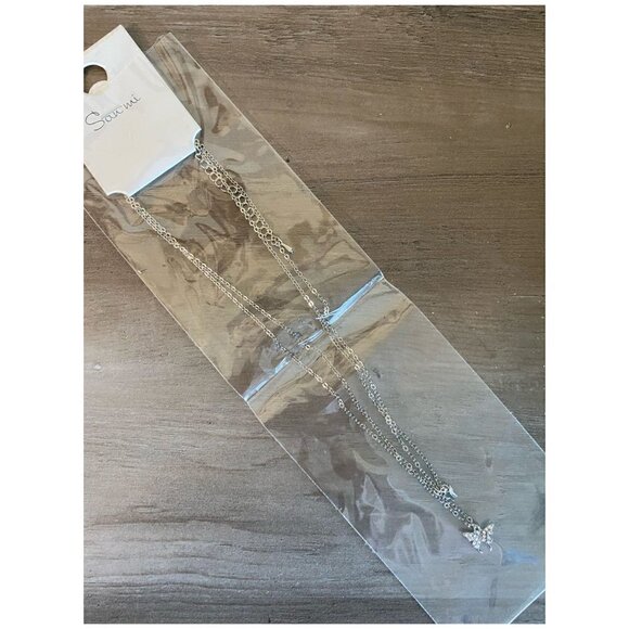 NEW Boho Festival Double Layer Butterfly Necklace - Picture 6 of 7